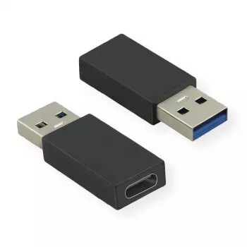 Adapter USB 3.2 Gen 1 VALUE Type A - C M/F juodas