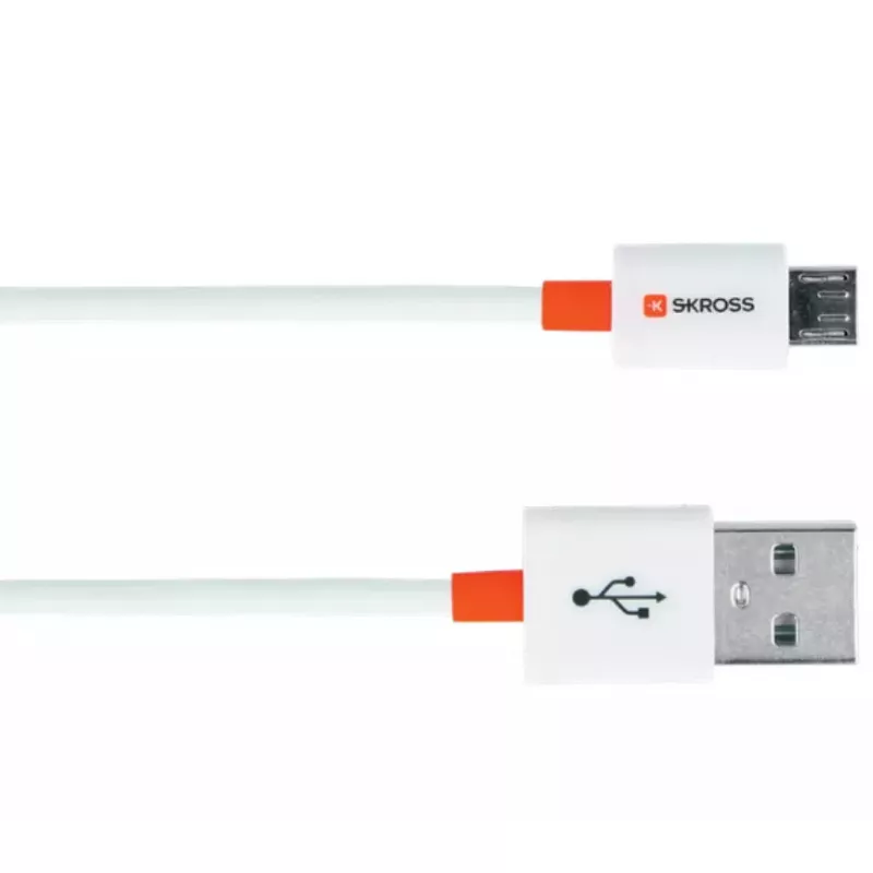 USB laidas Skross 2.700202-E Micro-USB A į USB A 1m Baltas