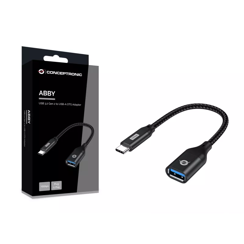 Conceptronic ABBY18B USB 3.2 Gen 2 prie USB-A OTG adapteris