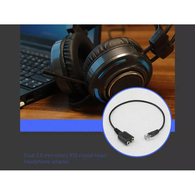 Equip RJ9 į 3,5 mm ausinių garso adapteris, juodas, 0,25 m