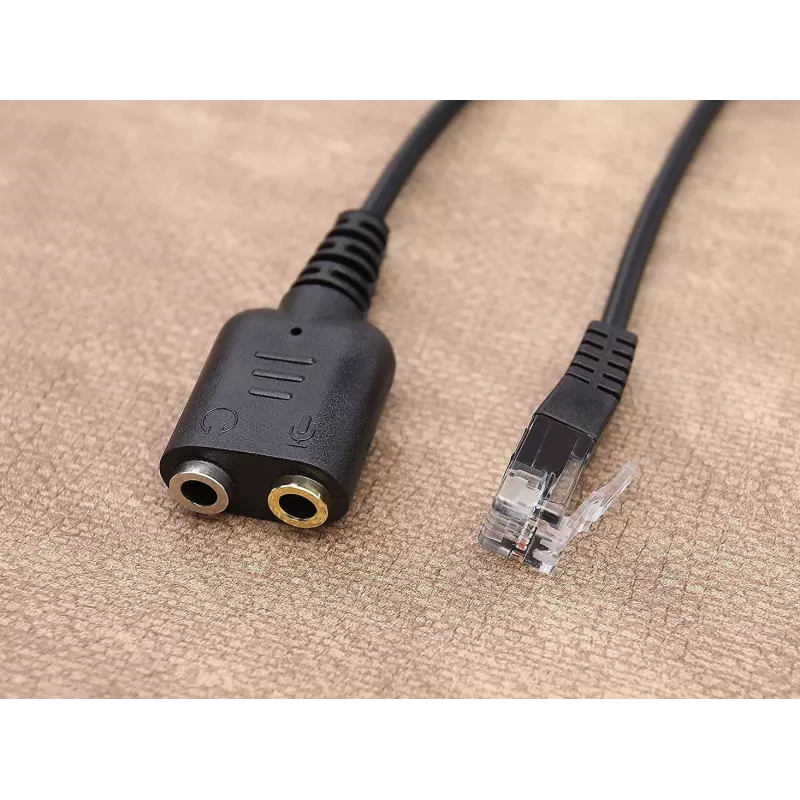 Equip RJ9 į 3,5 mm ausinių garso adapteris, juodas, 0,25 m