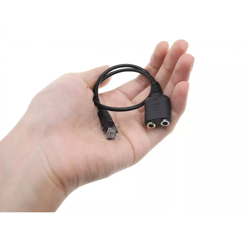 Equip RJ9 į 3,5 mm ausinių garso adapteris, juodas, 0,25 m