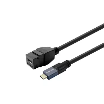 USB-C lizdinis adapteris VivoLink PROKEYUSBCFM1B — montuojamas į skydą, juodas