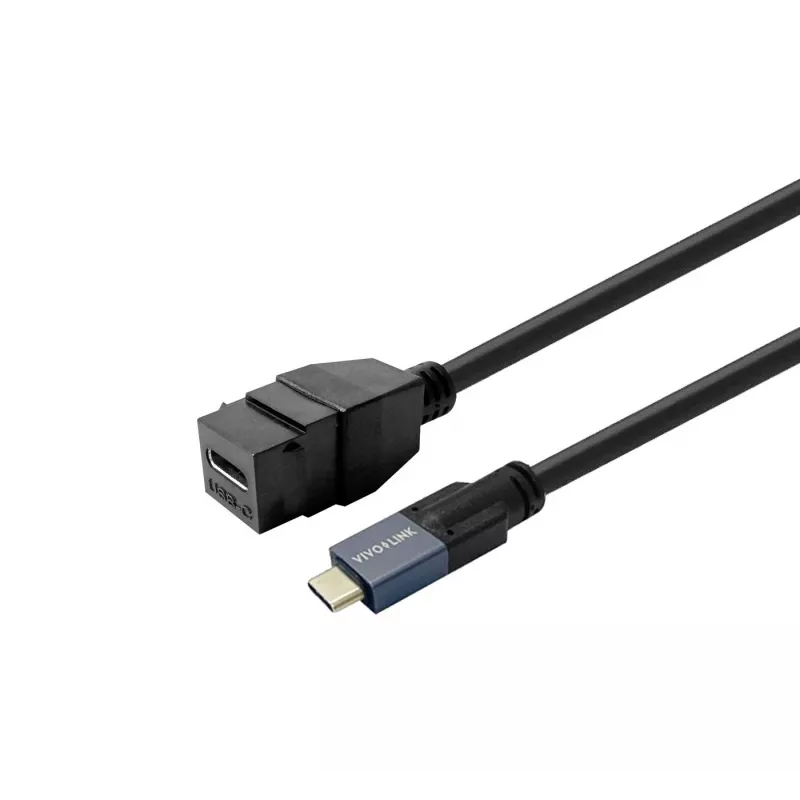 USB-C lizdinis adapteris VivoLink PROKEYUSBCFM1B — montuojamas į skydą, juodas