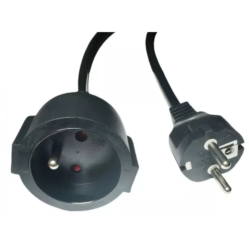 Maitinimo ilgintuvas MicroConnect MC-PE0500FRB 500 cm su EU kištuku, juodas