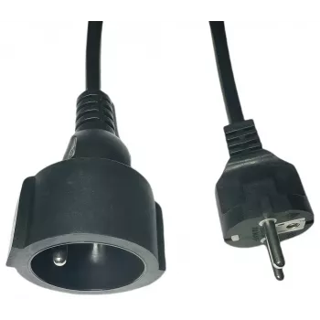 Maitinimo ilgintuvas MicroConnect MC-PE0500FRB 500 cm su EU kištuku, juodas