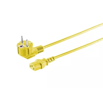 Microconnect MC-SCHUANGC13180Y maitinimo kabelis Geltonas 1,8 m Power plug type E+F C13 coupler