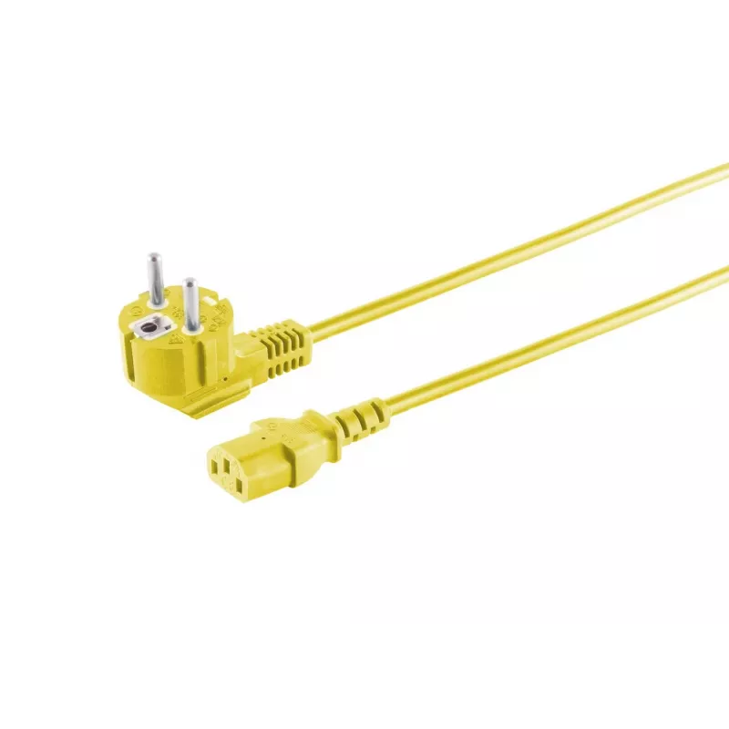 Microconnect MC-SCHUANGC13180Y maitinimo kabelis Geltonas 1,8 m Power plug type E+F C13 coupler