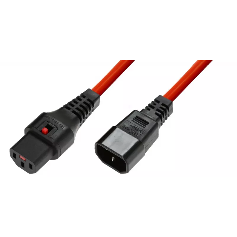 Microconnect MC-C13C14LOCK-2M maitinimo kabelis Raudona C13 lizdas C14 kištukas