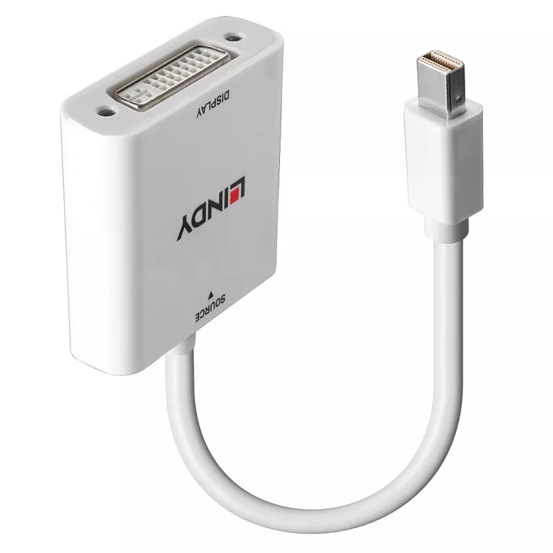 Lindy Mini DisplayPort į DVI keitiklis 0,18 m Mini DisplayPort DVI-I