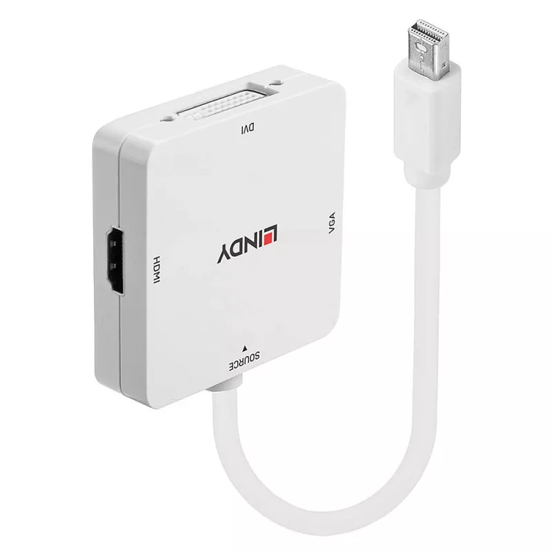 Lindy Mini DisplayPort 1.2 į HDMI 1.4, DVI ir VGA keitiklis