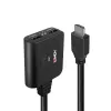 Lindy 2 prievadų HDMI 4K60 skirstytuvo kabelis, juodas, 3840x2160