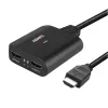 Lindy 2 prievadų HDMI 4K60 skirstytuvo kabelis, juodas, 3840x2160