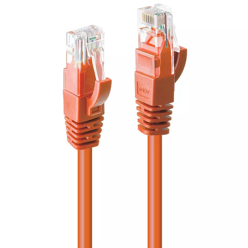 Tinklo kabelis Lindy 7,5 m RJ-45 Cat6 U/UTP oranžinis