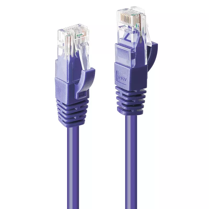 Tinklo kabelis Lindy 5m Cat.6 RJ-45 U/UTP Violetinis