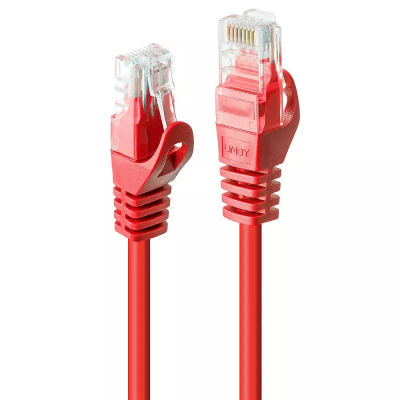 Tinklo kabelis Lindy Rj45/Rj45 CAT6 10m RJ-45 U/UTP raudonas
