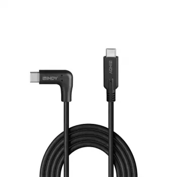 Lindy 1m USB 3.2 Type C kabelis, 90° kampinis, 10Gbps
