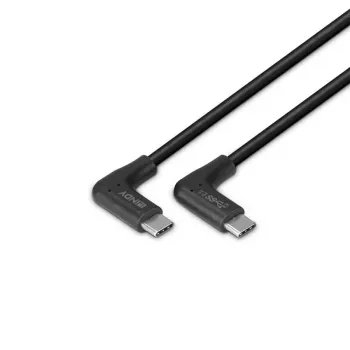 Lindy 0,5 m USB 3.2 kampuotas USB-C į kampuotą USB-C kabelis, 10 Gbps
