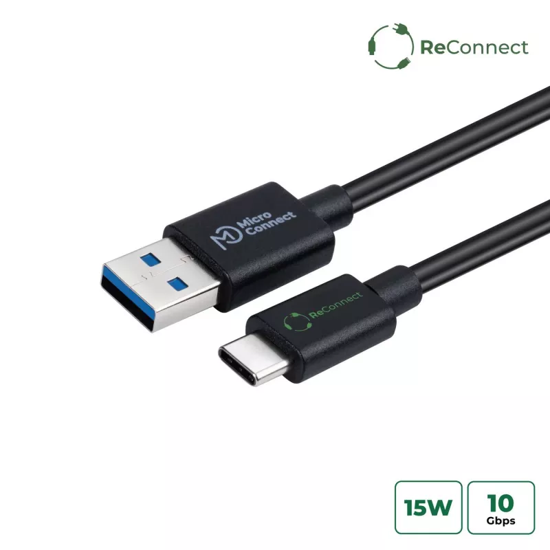 Microconnect ECO-USB3.2CA05 USB kabelis USB 3.2 Gen 2 (3.1 Gen 2) 0,5 m USB A USB C Juoda