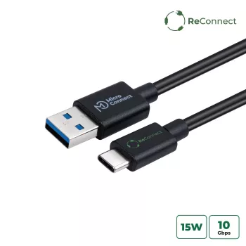 Microconnect ECO-USB3.2CA0.25 USB kabelis USB 3.2 Gen 2 (3.1 Gen 2) 0,25 m USB A USB C Juodas