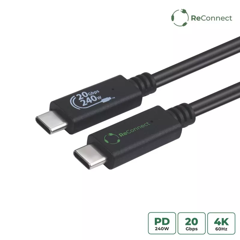 Microconnect ECO-USB3.2CC0.25 USB laidas USB 3.2 Gen 2x2 0,25 m USB C Juodas