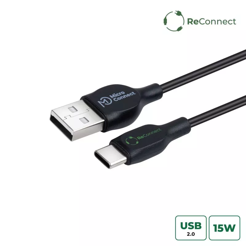 „Microconnect ECO-USB3.1CCHAR2B“ USB laidas, USB 2.0, 2 m, USB A į USB C, juodas