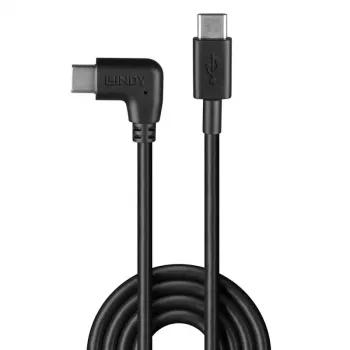 Lindy 1m USB 2.0 tiesus USB-C į stačiu kampu sulenktą USB-C kabelis