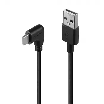 Lindy 1 m USB 2.0 Type A į stačiu kampu išlenktą USB-C kabelį