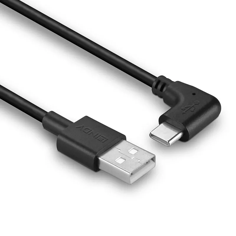 USB laidas Lindy 32000 — USB 2.0, USB-A į USB-C, 0,5 m, juodas