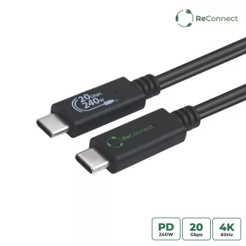 Microconnect ECO-USB3.2CC1 USB laidas USB 3.2 Gen 2x2 1 m USB C Juoda