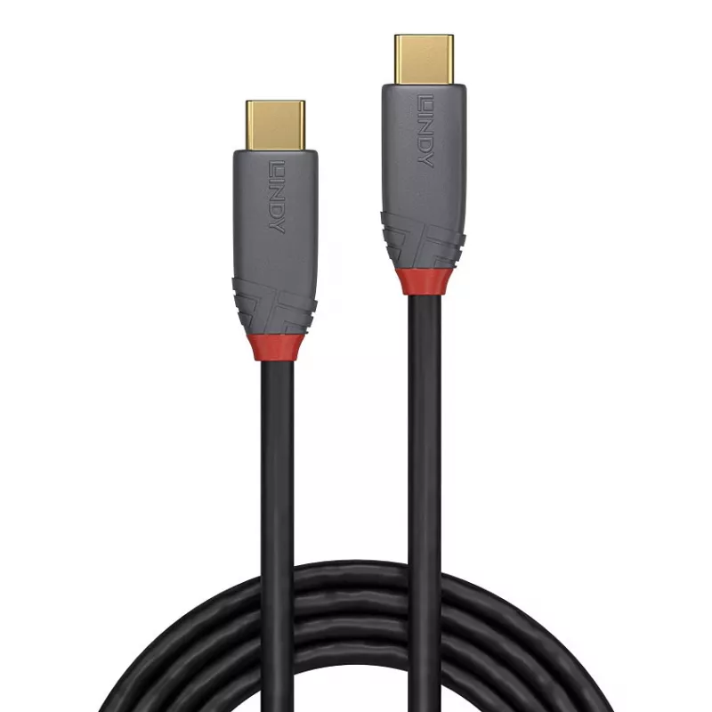 Lindy 0,5 m USB 3.2 Type C į C kabelis, 20 Gbps, 5 A, PD, Anthra Line
