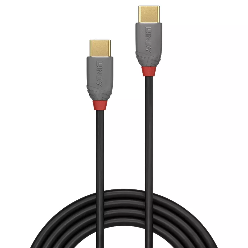 USB 2.0 Type C į C laidas Lindy 36870 0,5 m Anthra Line