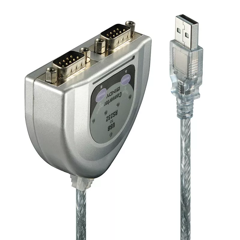 USB į 2 prievadų nuoseklųjį keitiklį Lindy 42889