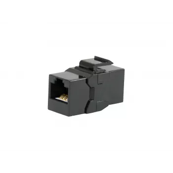 KeyStone tiesioginė jungtis EQUIP Cat.6A neekranuota, RJ-45, plokščia konstrukcija, juoda, 8 vnt.
