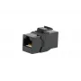 KeyStone tiesioginė jungtis EQUIP Cat.6A neekranuota, RJ-45, plokščia konstrukcija, juoda, 8 vnt.