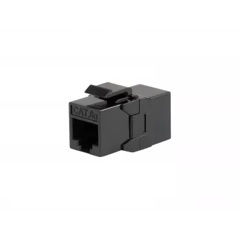 KeyStone tiesioginė jungtis EQUIP Cat.6A neekranuota, RJ-45, plokščia konstrukcija, juoda, 8 vnt.