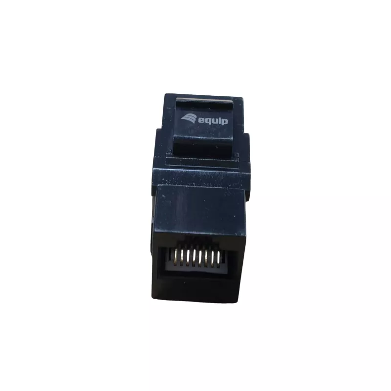 KeyStone tiesioginė jungtis EQUIP Cat.6A neekranuota, RJ-45, plokščia konstrukcija, juoda, 8 vnt.