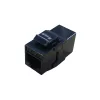 KeyStone tiesioginė jungtis EQUIP Cat.6A neekranuota, RJ-45, plokščia konstrukcija, juoda, 8 vnt.