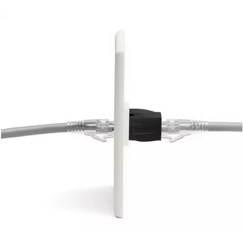 KeyStone tiesioginė jungtis EQUIP Cat.6A neekranuota, RJ-45, plokščia konstrukcija, juoda, 8 vnt.