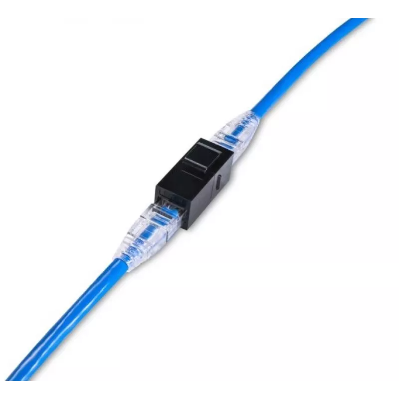 KeyStone tiesioginė jungtis EQUIP Cat.6A neekranuota, RJ-45, plokščia konstrukcija, juoda, 8 vnt.