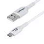 StarTech.com 3 pėdų (1 m) USB-A į USB-C įkrovimo laidas, įkrovimas ir sinchronizavimas, 3 A, USB 2.0, TPE apvalkalas – baltas USB įkrovimo laidas