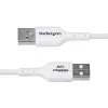 StarTech.com 3 pėdų (1 m) USB-A į USB-C įkrovimo laidas, įkrovimas ir sinchronizavimas, 3 A, USB 2.0, TPE apvalkalas – baltas USB įkrovimo laidas