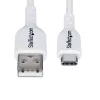 StarTech.com 3 pėdų (1 m) USB-A į USB-C įkrovimo laidas, įkrovimas ir sinchronizavimas, 3 A, USB 2.0, TPE apvalkalas – baltas USB įkrovimo laidas