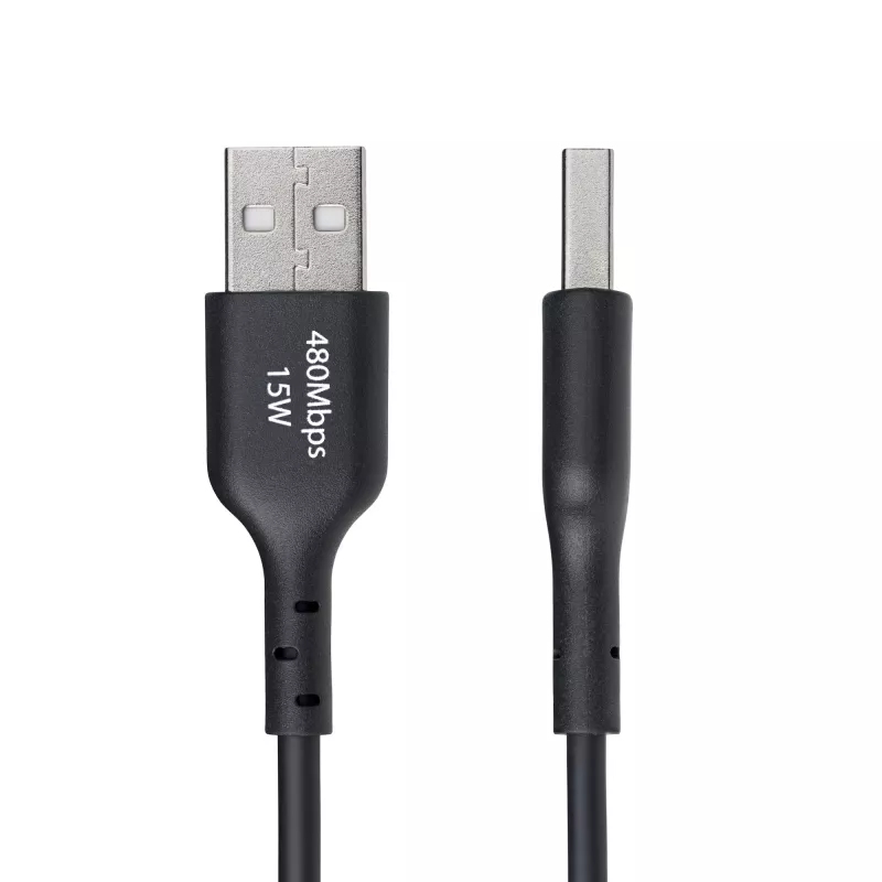 StarTech.com 3ft (1m) USB-A į USB-C įkrovimo kabelis, įkrovimas ir sinchronizavimas, 3A, USB 2.0, TPE apvalkalas - juodas USB įkrovimo laidas