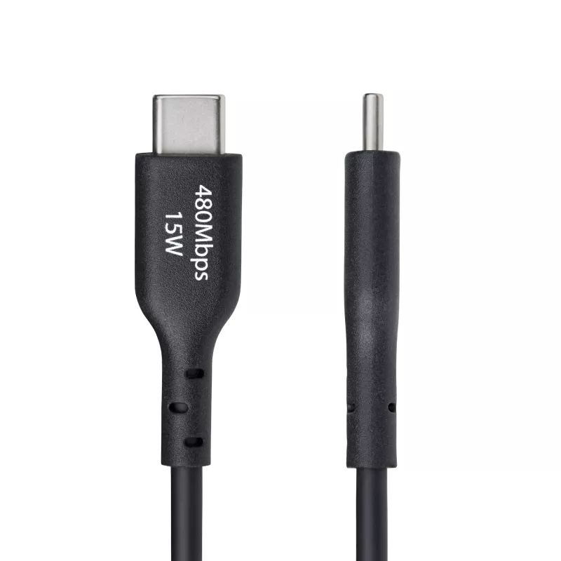StarTech.com 3ft (1m) USB-A į USB-C įkrovimo kabelis, įkrovimas ir sinchronizavimas, 3A, USB 2.0, TPE apvalkalas - juodas USB įkrovimo laidas