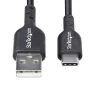 StarTech.com 3ft (1m) USB-A į USB-C įkrovimo kabelis, įkrovimas ir sinchronizavimas, 3A, USB 2.0, TPE apvalkalas - juodas USB įkrovimo laidas