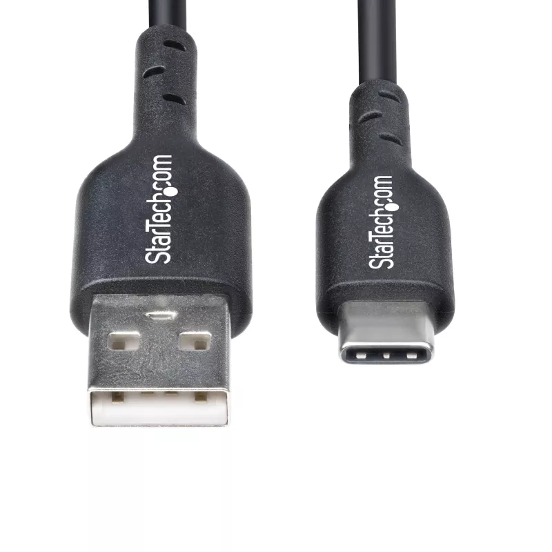 StarTech.com 3ft (1m) USB-A į USB-C įkrovimo kabelis, įkrovimas ir sinchronizavimas, 3A, USB 2.0, TPE apvalkalas - juodas USB įkrovimo laidas