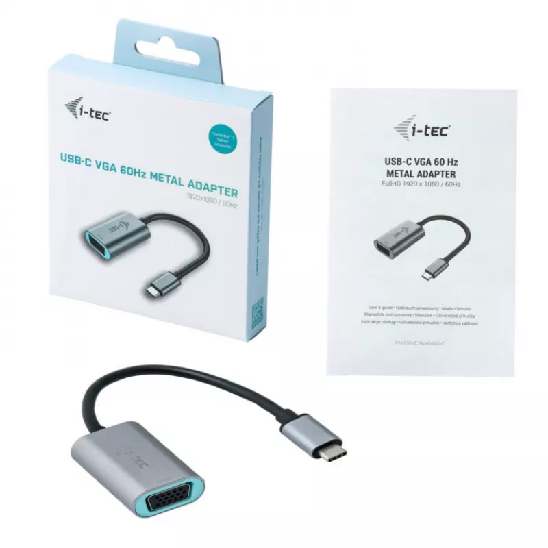 USB-C VGA adapteris i-tec Metal C31METALVGA60HZ