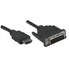 Manhattan HDMI į DVI-D 24+1 laidas, 1m, kištukas-kištukas, juodas, dviejų kanalų, suderinamas su DVD-D, garantija visam gyvenimui, atitinka HDDVIMM1M