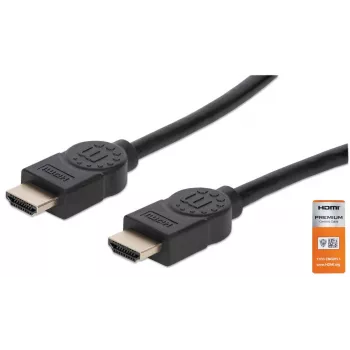 HDMI kabelis su Ethernet Manhattan HDMM1MP 1 m kištukas–kištukas juodas